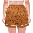 thumbnail image 2 of Women's Silk Pajama Shorts Spiderweb Pumpkin Pajama Shorts Women's Casual Pajama Shorts with Pockets, 2 of 6