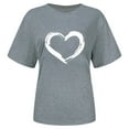 thumbnail image 5 of Aloohaidyvio short sleeve t shirts for women,Women Short Sleeves Crewneck Heart-shaped Print Casual Tops Blouse T-shirt, 5 of 6