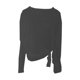 thumbnail image 2 of Camisetas de manga larga para mujer, túnicas con abertura lateral, blusas finas para club, bar, verano negro, 2 of 9