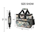 thumbnail image 3 of FORMRS Insulated Cooler Bag 24 Cans Capacity Soft Leakproof Lunch Box with Side Pockets, Green Art Pattern, 3 of 7