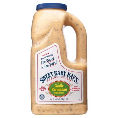 Sweet Baby Ray’s Garlic Parmesan Wing Sauce, Professional Savory Garlic & Herb Glaze, 64 oz (1.89L) Bulk Jug