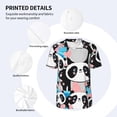 thumbnail image 5 of Fotbe Panda Cute Pink Hearts Baseball Jersey Shirt for Men and Women, Casual Short Sleeves Button Down T-Shirt-Medium, 5 of 9