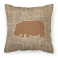 thumbnail image 2 of Carolines Treasures BB1130-BL-BN-PW1818 Hippopotamus Burlap and Brown   Canvas Fabric Decorative Pillow BB1130 18H x18W, 2 of 2