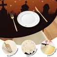 thumbnail image 4 of Spooky Themed Elastic Edge Round Table Cover - 52 Inch Fitted Tablecloth for Kitchen Dining Party, Durable and Washable, 4 of 6