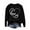 Black, variant on WEAIXIMIUNG Cropped Sweatshirts for Women Plus Size Womens Daily Home Outdoor Workout Solid Long Sleeve O Neck T Shirt Top Printed Sweatshirt