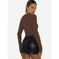 thumbnail image 3 of Women's Inbarely Soft Long Sleeve Tops Crew Neck Slim Fit Basic Casual Going Out Tees Shirts, 3 of 6