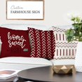 thumbnail image 4 of Juego de 4 fundas de almohada de color burdeos, 18 x 18, funda de almohada moderna para sofá, funda de almohada decorativa de tela de lino para exteriores, para sofá, cama, coche,, 4 of 5
