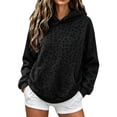 thumbnail image 2 of Vintage Leopard Print Fleece Sweatshirt Women Oversized Drop Shoulder Hoodie Pullover Long Sleeve Autumn Street Wear Tops With Pockets, 2 of 4