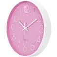 thumbnail image 4 of Pink Wall Clock for Children and Girls, Modern, Silent Pendulum with 3D Numbers, Easy to Read, Non-T, 4 of 5