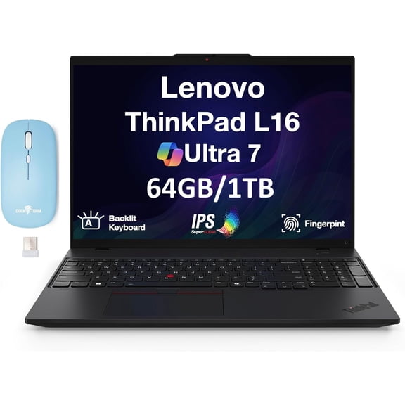 Lenovo ThinkPad L16 16in 1920x1200 Laptop Ultra 7 155U 64GB 1TB SSD Win11 Pro w/DKZ Mouse