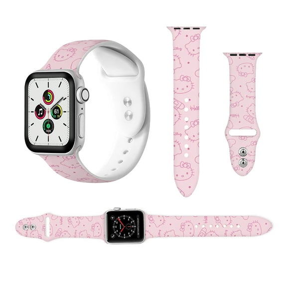 Hello kitty Silicone strap compatible with Apple Watch strap for men and women, soft wristband waterproof replacement sport strap for iWatch strap series 38mm/40mm