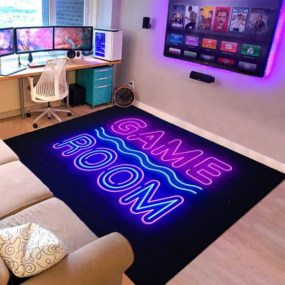 Teens Anime Large Game Area Rugs 3D Gamer Carpet Decor Game Printed Living Room Mat Bedroom Controller Player Boys Gifts Home Non-Slip Crystal Floor Mat Game Rugs 120*160cm