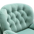 thumbnail image 5 of Swivel Accent Chair with Ottoman Set, Velvet Tufted Upholstered Lounge Chair with Footstool and Metel Base, Single Sofa Chair for Living Room/Bedroom/Lounge/Reading Room, Teal, 5 of 7