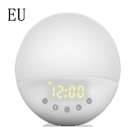 

ZENTREE Wake Up Light Alarm Clock with Sunrise Sunset Simulation 7 Colors 7 Natural Sounds and FM Radio Dual Alarms Snooze Function Dimmable Bedside Lamp for Bedrooms