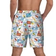 thumbnail image 4 of Uemuo Summer Stamp Pattern Mens Swim Trunks Quick Dry Board Shorts with Mesh Lining, Stretch Beach Shorts Quick Dry No-Chafing Board Shorts-Medium, 4 of 9
