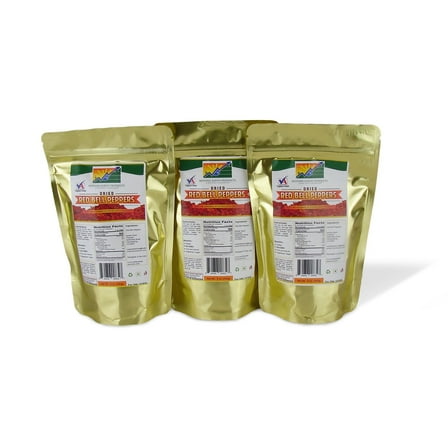 Dehydrated Red Bell Pepper 2-Cup Mylar Bag Triple-Pack