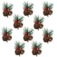 thumbnail image 4 of Artificial Christmas Pine Cone Simulation Berry Pendant PVC Mini 10pcs DIY Florist Decoration Wedding Decor Snowy Picks, 4 of 6