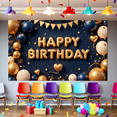 thumbnail image 5 of Gold Balloons Happy Birthday Banner Celebration Backdrop for Party Decoration Event Indoor Kids, 5 of 6