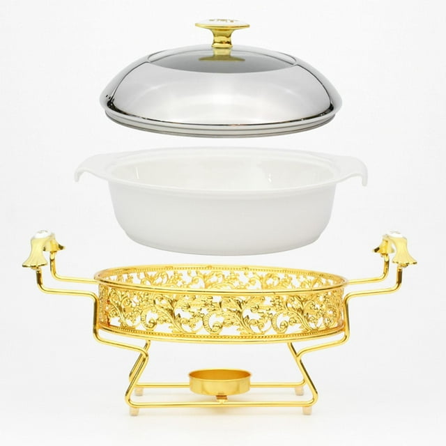 Bandeja para calentar alimentos Chafing Dish Bandeja para alimentos resistente Cómodo calentador de alimentos tipo bufé multiusos para mesa de comedor