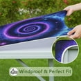 thumbnail image 6 of Blue Purple Tie Dye Mandala Pattern Square Fitted Tablecloth with Elastic Edge,Square Table Cover,Washable Elastic Table Cover for Home Kitchen Party Decor 34"x34", 6 of 6
