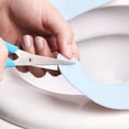 thumbnail image 4 of Naiovety Almohadilla para inodoro, funda para asiento de inodoro, funda sólida, funda para asiento extraíble, baño Almacenamiento y organización del hogar azul claro, 4 of 6
