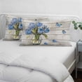thumbnail image 3 of Blue Tulip Pillow Covers, Linen Long Throw Pillow Case, Vintage Spring Floral Retro Art Butterfly Wooden Holiday Pillow Protector Decorative Cushion Cover for Living Room/Bedroom 20" x 30", 3 of 8
