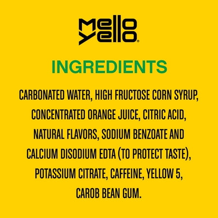 Mello Yello Citrus Soda Pop, 12 fl oz, 12 Pack Cans