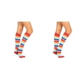 thumbnail image 4 of Qarigey 1 par de calcetines a rayas hasta la rodilla de arcoíris, elasticidad, transpirabilidad, apariencia de moda cómoda, calcetín antideslizante, Type5 NO5, 4 of 6