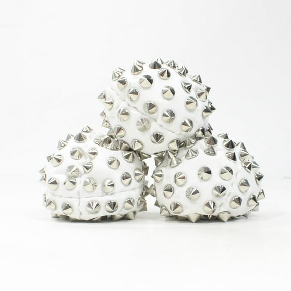 Zeekio Bad Ass Juggling Ball - Metal Studs on Eight Hand Sewn Panels (White, Set of 3)