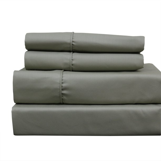 22inch Super Deep Pocket Bed Sheets Wrinkle Free Cotton 650TC Solid Queen Sage Walmart