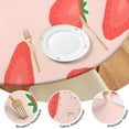 thumbnail image 4 of Strawberry Plants Fruit Light Pink Pattern Round Fitted Tablecloth with Elastic Edge,Dining Table Cover Waterproof,Outdoor Round Tablecloth for Camping,Dining,Indoor and Outdoor, 4 of 7
