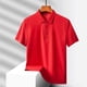 thumbnail image 4 of Blusa y camisa de manga corta con cuello vuelto para hombre, color liso, informal, holgada, a la moda, de seda helada, sin costuras, transpirable, elástica, con botones, de cedro, blusa de manga corta, 4 of 6
