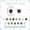 thumbnail image 2 of 90Pcs 15 Colors Natural Mixed Gemstone Pendents Round Charms with Loops Golden Mixed Dyed and Undyed 16mm Hole: 3.3mm 6pcs/color DIY, 2 of 5