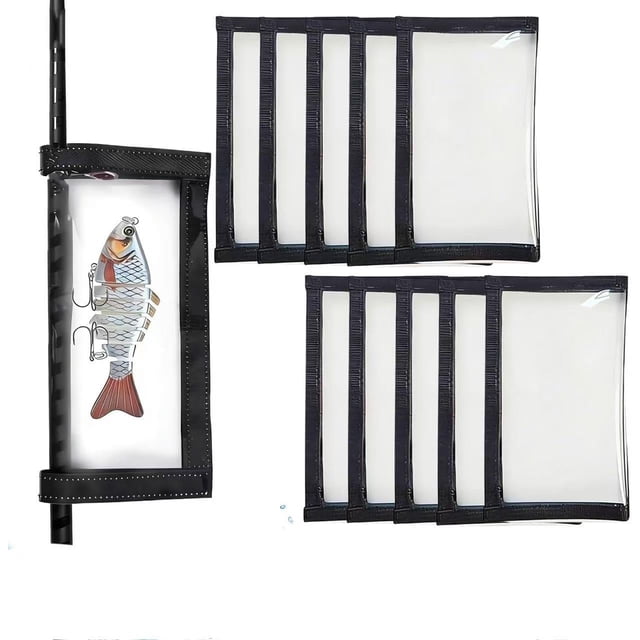 Durable Clear Pvc Fishing Lure Wraps for Safety & Store, Fishing Lure Covers, Wrap Protector, Hook Cover Keeps for Rods, Shields, Wraps with Velcro, Accessories, Safe Easily Bait Storage (10PCS-M)