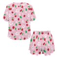 thumbnail image 5 of Yuyamidu Cherry Flower 2 Pcs Women'sPajama Set for Summer Short Sleeve Round Neck Sleep Shirt & Lounge Shorts 2 Piece PJs for Hot Weather, 5 of 7