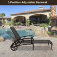 thumbnail image 4 of VINGLI Aluminum 3-Position Adjustable and Wheels Outdoor Chaise Lounge Chair Bronze, 4 of 6