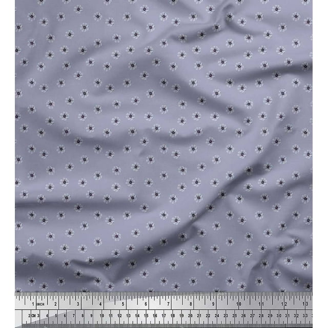 Soimoi polyester Crepe Fabric Cosmos Floral Fabric Prints By Yard 42 Inch Wide