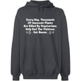thumbnail image 2 of OXI Hoodie Sweatshirt - Innocent Plants Are Killed, Basic Casual Hoodie for Men's and Women Fleece Hoodie Long Sleeve - Charcoal 2X-Large, 2 of 3