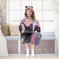thumbnail image 7 of BZSMCE Wearable Blanket Hoodie Fashion Floral Black Cat Home Wear, 7 of 7