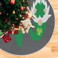 thumbnail image 5 of FMSHPON Clover Gnomes Xmas Christmas Tree Skirt Stand Mat for Holiday Party Decoration Indoor Outdoor 36 inches, 5 of 6