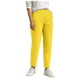 thumbnail image 3 of UngA Dress Pants Women Womens High Waist Summer Casual Pants Drawstring Straight Leg Beach Vacation Lounge Pocket Linen Trousers Yellow,L, 3 of 6