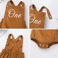 thumbnail image 6 of IWEMEK Baby 1st Birthday Outfit Comfort Cake Smash Boy Romper Loose Casual Going Out Brown Newborn Infant Overalls 12M-18M, 6 of 7