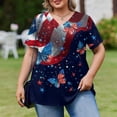 thumbnail image 2 of Dweltoz American 1776 2026 250th Usa Women Plus Size T-Shirt L-5xl V Neck Short Sleeve 4th Of July Oversized Tunic Shirts Casual Loose Fit Trendy Clothes,Navy 5XL, 2 of 6