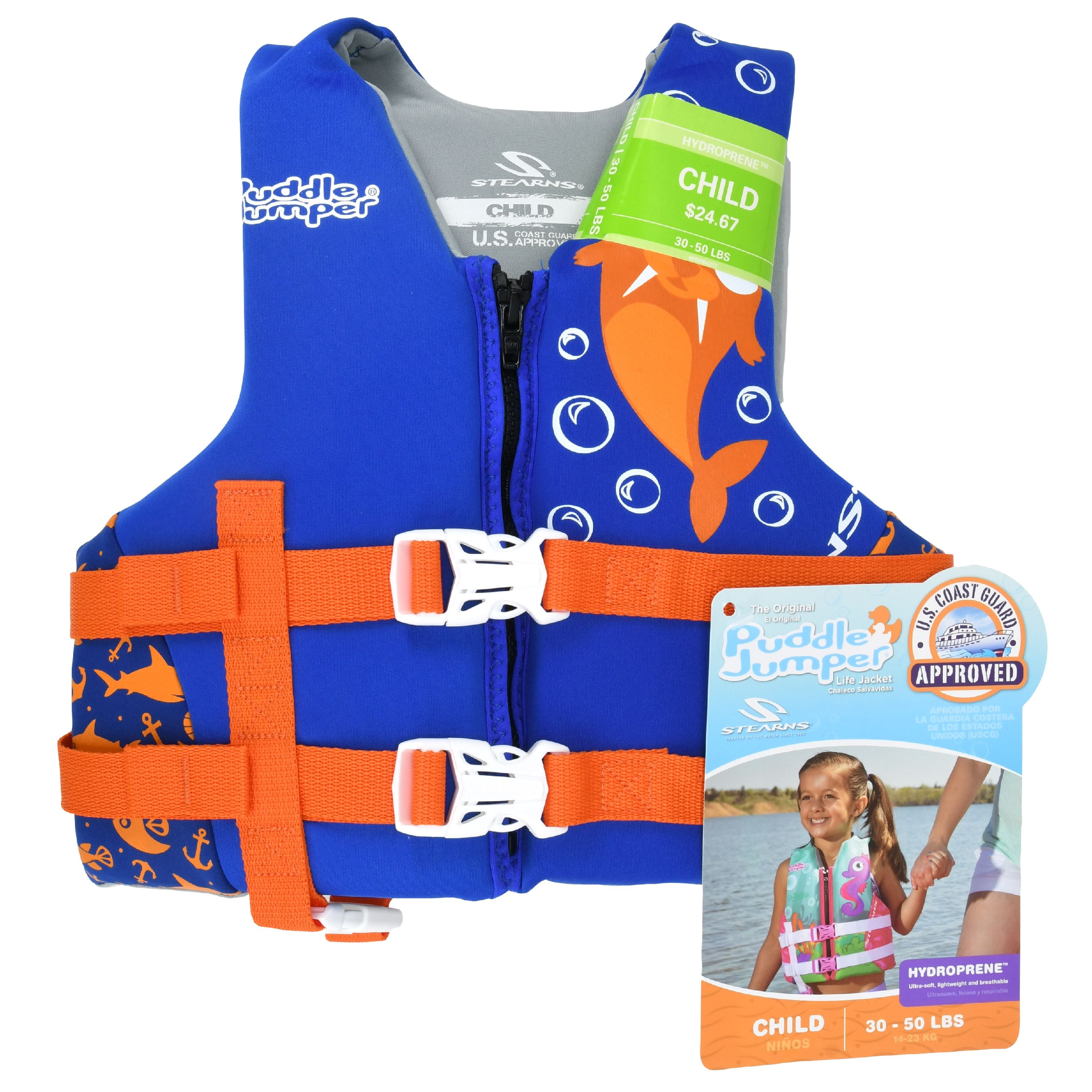 Stearns Puddle Jumper Hydroprene Life Vest, Child, Blue BrickSeek