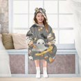 thumbnail image 7 of FORMRS Wearable Blanket Hoodie with Sleeves for Kids Cozy Flannel Sweatshirt, Cute Ghosts, 7 of 7