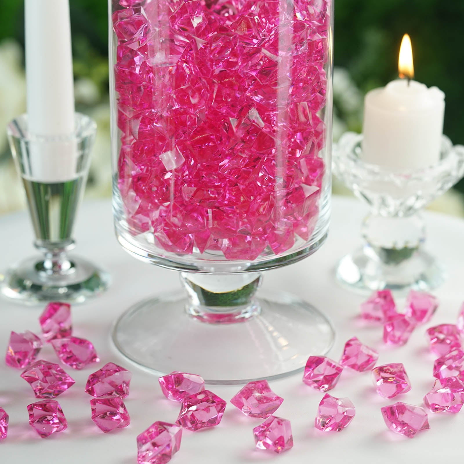 Efavormart 300 pcs FUSHIA Large Acrylic Ice Crystals Vase Fillers Table  Scatters Decorations For Banquet Events Decorations - Walmart.com