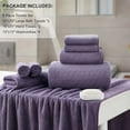 thumbnail image 6 of Green Essen 8 Piece Bath Towel Set Bath Sheet 600 GSM Oversized Thick Bath Shower Towels 35"x 70"-Soft Cozy-Absorbent-Quick Dry-Multi-Purpose -Assorted-Hotel Large Microfiber Towels Dark Purple, 6 of 8