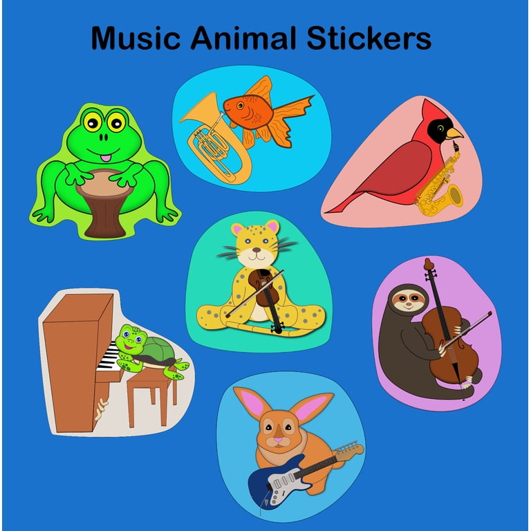 Music Instruments For Toddlers 1-3 PLUM ROSE Music Animals Sticker Book ...