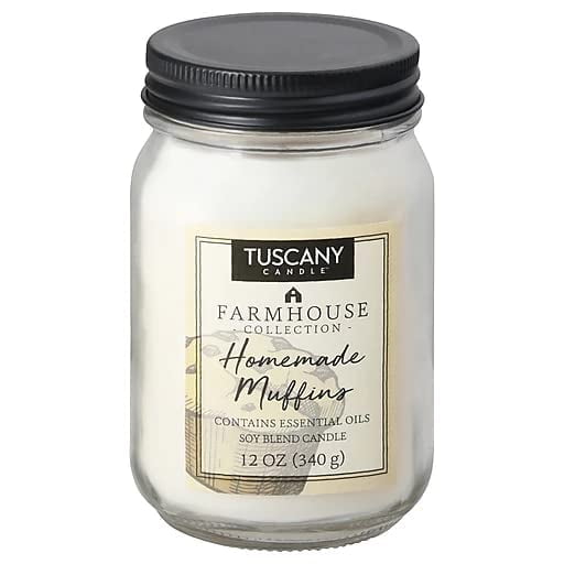 Tuscany Candle Homemade Muffins: Almond & Honey Scented Candle, 12 oz – Farmhouse Collection