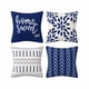 thumbnail image 1 of Fundas de almohada para exteriores, juego de 4 en azul marino y blanco, cremallera oculta, estampado de dalias en azul polvoriento por ambos lados, aptas para decoración de interiores y uso en, 1 of 6